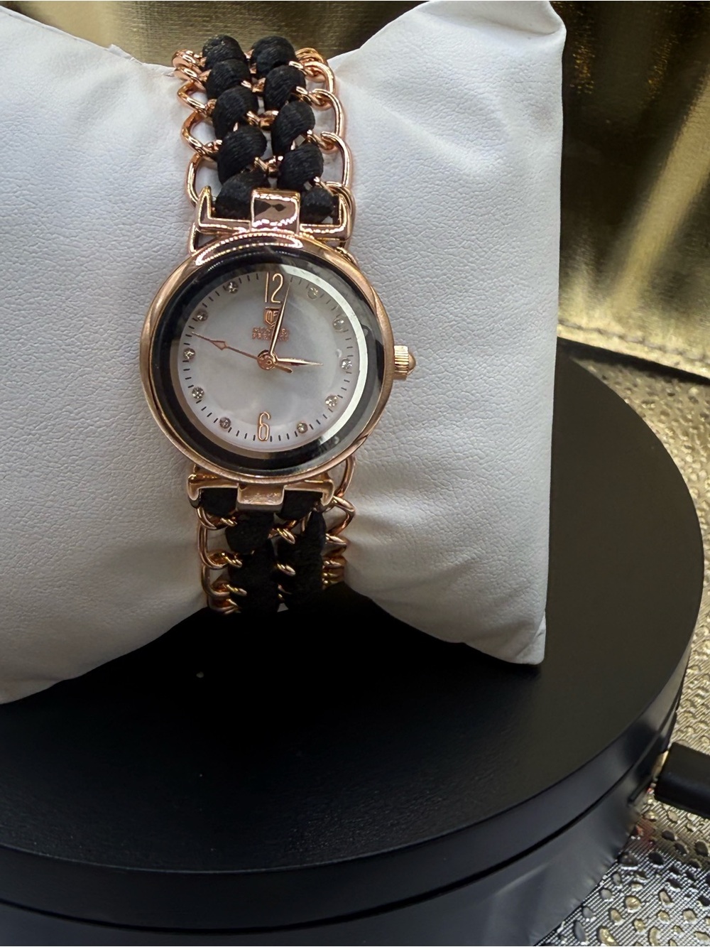 Invicta Rose Gold and Black Women's Chain Braided Bracelet Watch